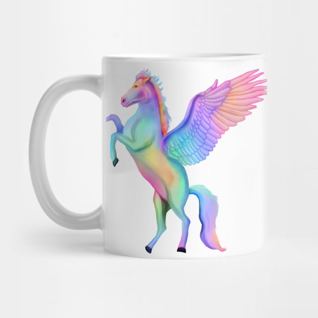 Magical Rainbow Winged Pegasus Horse by Art by Deborah Camp